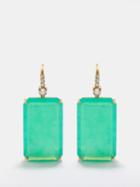 Irene Neuwirth - Diamond, Chrysoprase & 18kt Gold Drop Earrings - Womens - Green Multi
