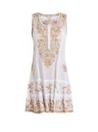 Matchesfashion.com Juliet Dunn - Floral Embroidered Cotton Mini Dress - Womens - White Multi