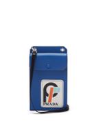 Matchesfashion.com Prada - Logo Patch Leather Cardholder - Mens - Blue White
