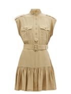 Matchesfashion.com Zimmermann - Topstitched Utility Twill Mini Dress - Womens - Khaki