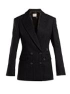 Matchesfashion.com Hillier Bartley - Double Breasted Pinstripe Wool Blazer - Womens - Black White