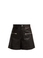 Matchesfashion.com Isabel Marant - Cedar Zip Leather Shorts - Womens - Black
