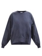 Brunello Cucinelli - Monili-trim Cotton-blend Jersey Sweatshirt - Womens - Navy