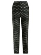 Matchesfashion.com Alexachung - Straight Leg Floral Jacquard Trousers - Womens - Black Multi