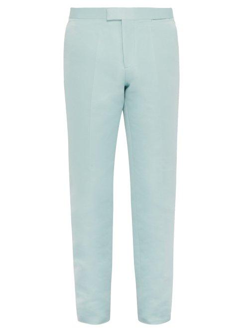 Matchesfashion.com Raf Simons - Slim Fit Cropped Trousers - Mens - Light Blue