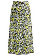 Matchesfashion.com Joostricot - Floral Intarsia Stretch Jersey Skirt - Womens - Yellow Multi