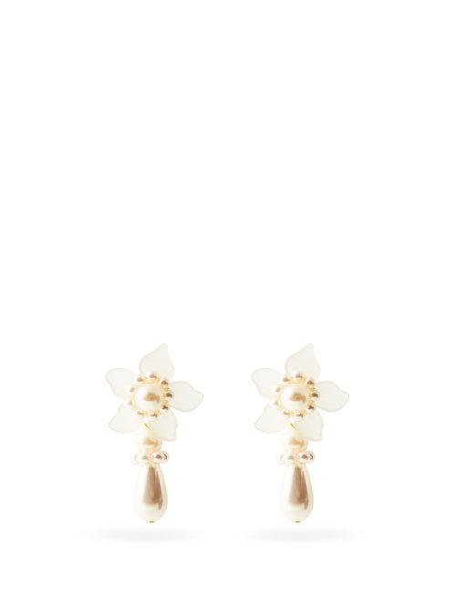 Matchesfashion.com Shrimps - Mara Flower Faux-pearl Earrings - Womens - Pearl
