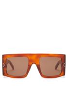 Matchesfashion.com Celine Eyewear - Flat Top Square Acetate Sunglasses - Womens - Tortoiseshell