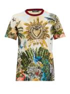 Matchesfashion.com Dolce & Gabbana - Tropical Print Cotton T Shirt - Mens - Multi