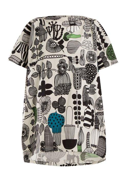 Matchesfashion.com Junya Watanabe - Puutarhurin Parhaat Print Cotton Dress - Womens - Black Print