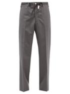 Marni - Drawstring-waist Wool Straight-leg Trousers - Mens - Grey