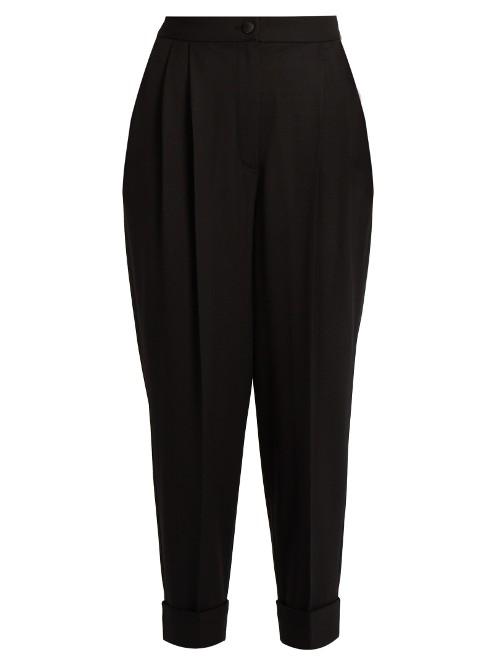 Dolce & Gabbana High-waisted Tapered-leg Wool-blend Trousers