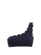 Matchesfashion.com Marysia - Santa Barbara Reversible One-shoulder Bikini Top - Womens - Dark Blue