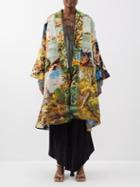 Rianna + Nina - Patchwork Wool And Silk Tapestry Coat - Womens - Multi
