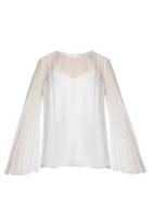 Christopher Kane Pleated-sleeve Silk-georgette Blouse