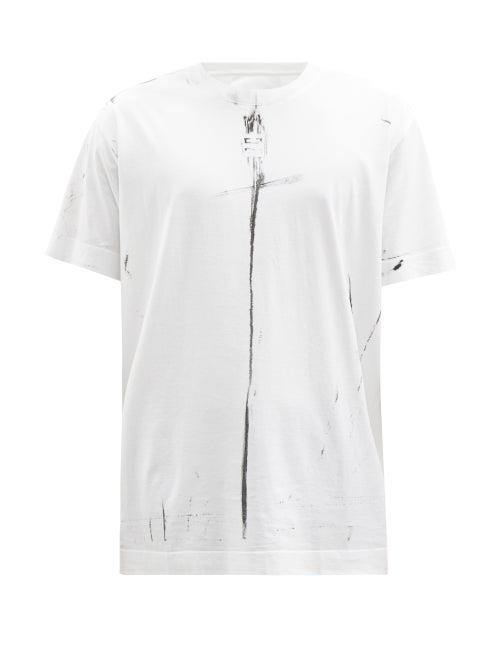 Mens Rtw Givenchy - Trompe-l'oeil Cotton-jersey T-shirt - Mens - White