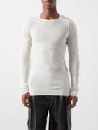 Rick Owens Drkshdw - Panelled Organic-cotton Jersey Long-sleeve T-shirt - Mens - Ivory