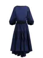 Matchesfashion.com Love Binetti - Simple Minds Tie Waist Cotton Dress - Womens - Blue