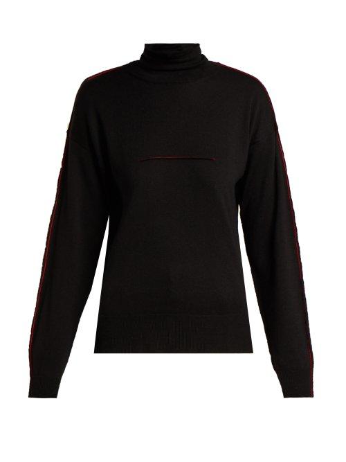 Matchesfashion.com Mm6 Maison Margiela - Roll Neck Wool Sweater - Womens - Black