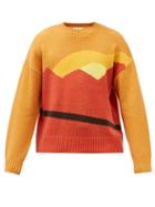 Jw Anderson - Landscape-jacquard Wool-blend Sweater - Mens - Brown