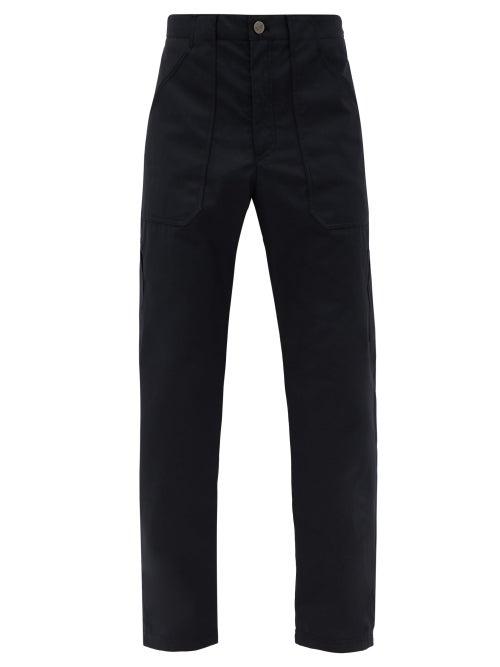 Matchesfashion.com Deveaux - Lee Twill Trousers - Mens - Navy