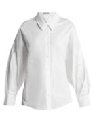 Matchesfashion.com Palmer//harding - Balloon Sleeved Stretch Cotton Shirt - Womens - White