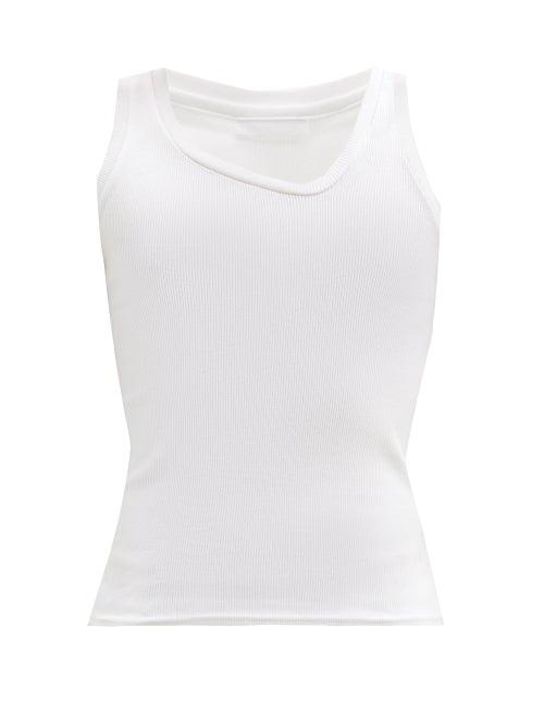 Matchesfashion.com Bianca Saunders - Asymmetric Cotton-jersey Tank Top - Mens - White