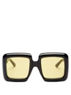 Matchesfashion.com Gucci - Oversized Square Acetate Sunglasses - Womens - Black Yellow