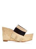 Chloé Estel Striped-suede Espadrille Wedges