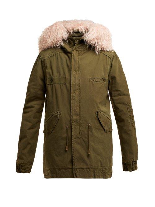 Matchesfashion.com Mr & Mrs Italy - Shearling Trim Detachable Hood Cotton Parka - Womens - Dark Green