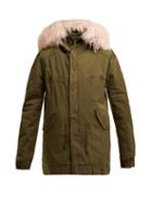 Matchesfashion.com Mr & Mrs Italy - Shearling Trim Detachable Hood Cotton Parka - Womens - Dark Green