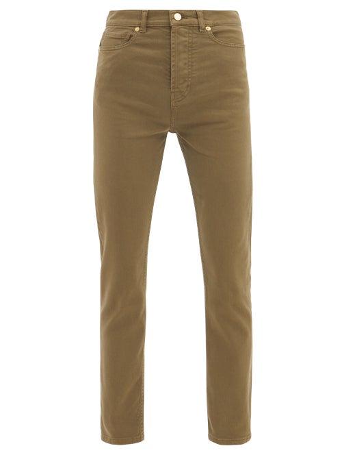 Alexandre Vauthier - Cropped Slim-leg Jeans - Womens - Khaki