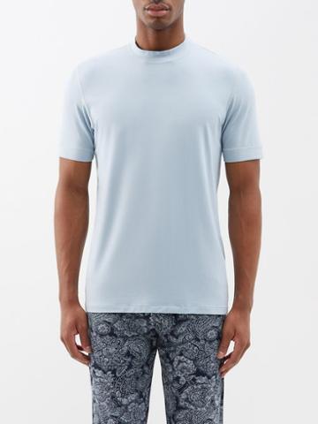 Zimmerli - Pureness Stretch-jersey Pyjama Top - Mens - Blue