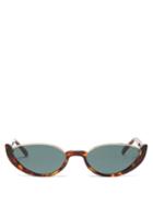 Matchesfashion.com Linda Farrow - Robyn Half-rim Cat-eye Acetate Sunglasses - Womens - Tortoiseshell