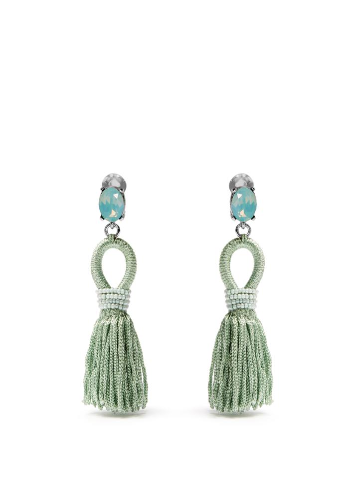 Oscar De La Renta Short Tassel-drop Clip-on Earrings