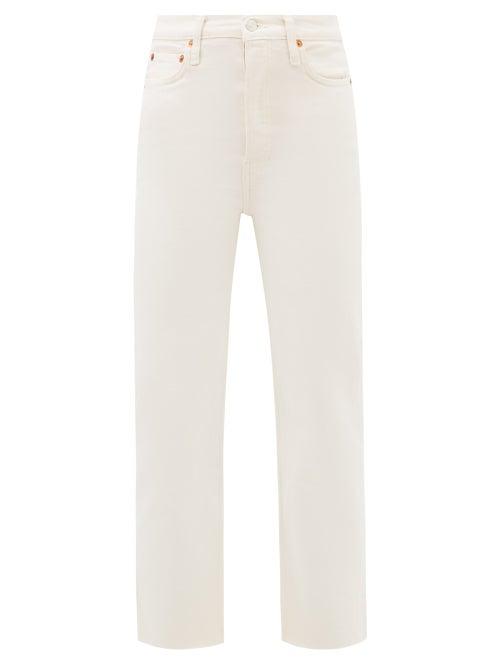 Re/done - 70s Stove Pipe High-rise Straight-leg Jeans - Womens - Ivory