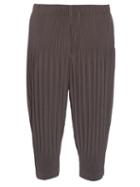 Homme Plisse Issey Miyake Dropped-crotch Pleated Cropped Trousers