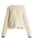 Saint Laurent Oversized Aran-knit Wool Sweater