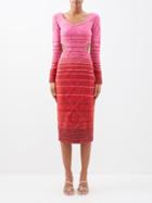 Staud - Eleanor Cable-knit Cutout Dress - Womens - Pink Red