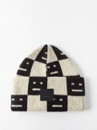Acne Studios - Face-logo Wool Beanie - Mens - Black Multi