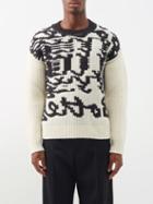 Bottega Veneta - Logo-jacquard Wool Sweater - Mens - Brown Cream