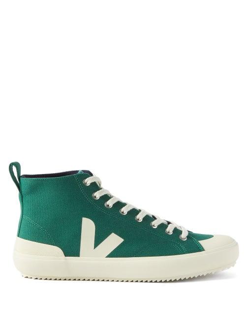 Veja - Nova V-logo High-top Canvas Trainers - Mens - Green