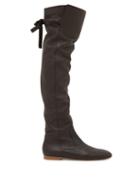 Matchesfashion.com Gabriela Hearst - Porto Leather Over The Knee Boots - Womens - Black