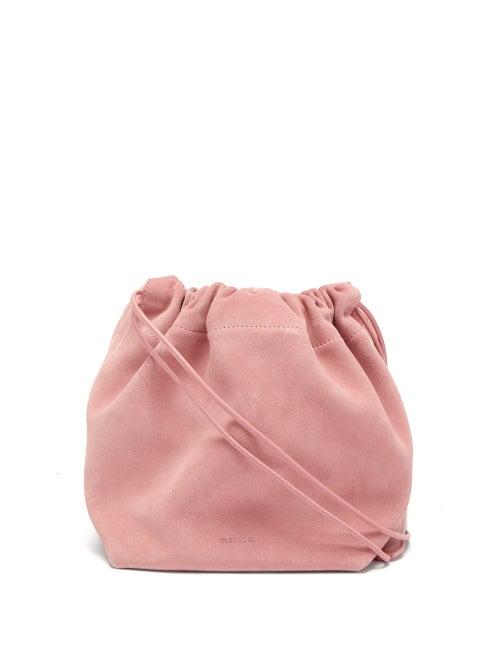 Ladies Bags Jil Sander - Drawstring Mini Suede Cross-body Bag - Womens - Pink