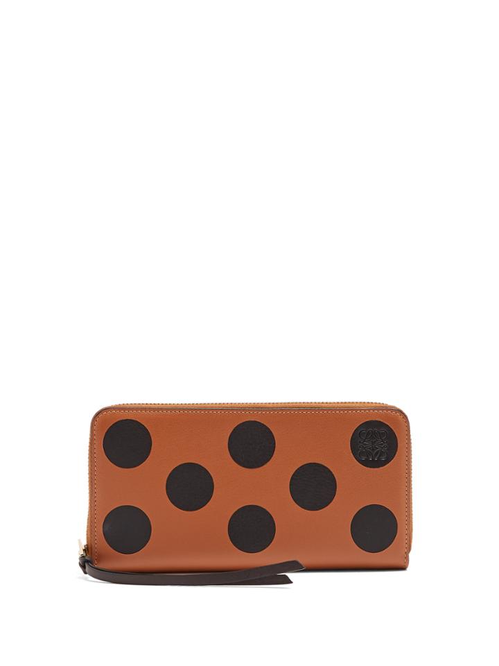 Loewe Zip-around Polka-dot Leather Wallet