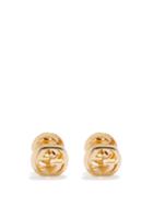 Gucci - Gg-logo 18kt Gold Stud Earrings - Womens - Yellow Gold