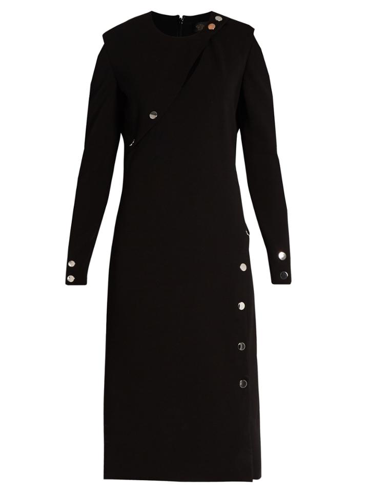 Versace Cut-out Shoulder Long-sleeved Knit Dress
