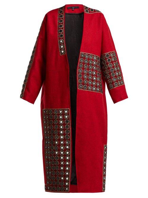 Matchesfashion.com Behno - Behno X Fafine Niutao I Aotearoa Wool Coat - Womens - Red