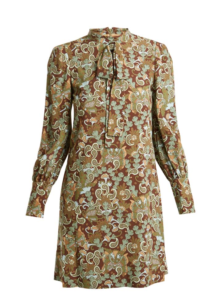 Chloé Butterfly Garden Party Print Crepe Dress