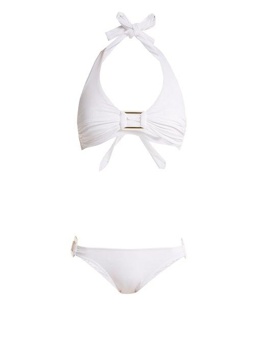 Matchesfashion.com Melissa Odabash - Paris Halterneck Bikini - Womens - White